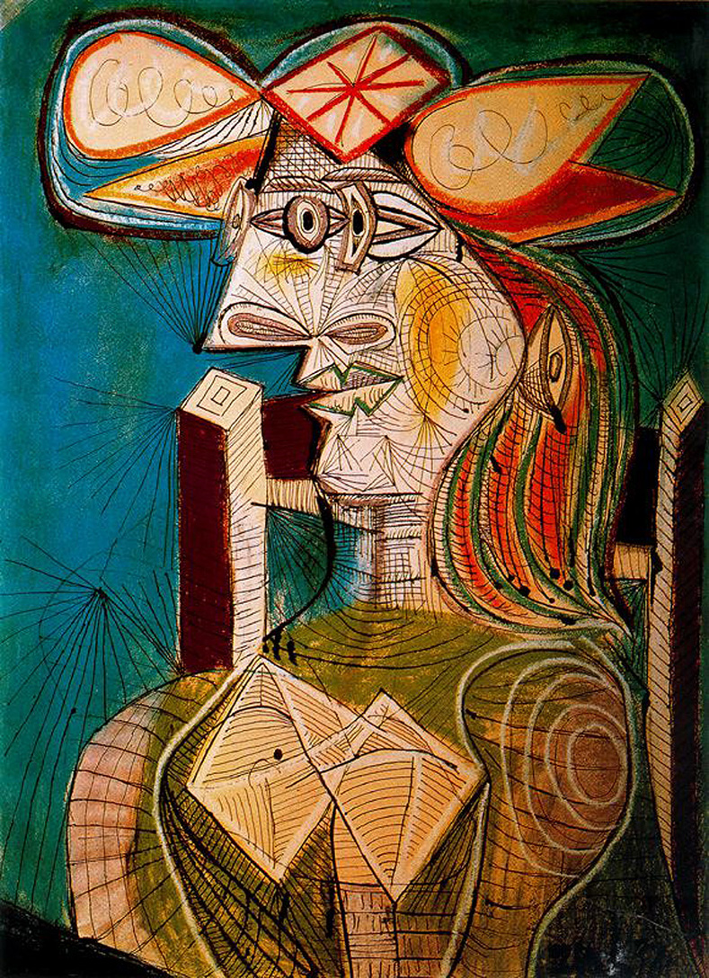 Picasso Seated woman on wooden chair 1941